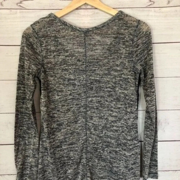 Eyeshadow High Low Gray Blue Lace Long Sleeve XS - Picture 5 of 6